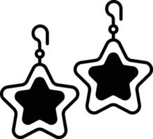 étoile boucle d'oreille glyphe et ligne vecteur illustration