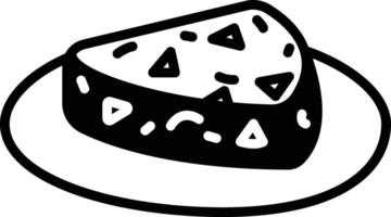 frittata plat glyphe et ligne vecteur illustration