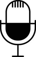 microphone glyphe et ligne vecteur illustration