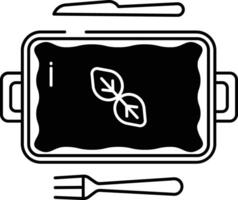 lasagne plat glyphe et ligne vecteur illustration