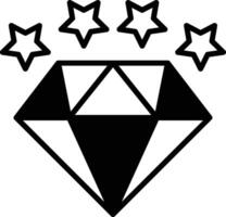 diamant glyphe et ligne vecteur illustration