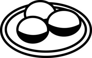 bombolonis sucré glyphe et ligne vecteur illustration