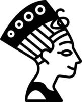Néfertiti buste glyphe et ligne vecteur illustration