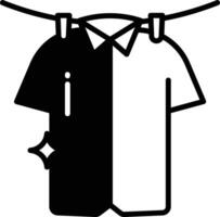 chemise pendre glyphe et ligne vecteur illustration