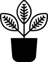 croton plante glyphe et ligne vecteur illustration