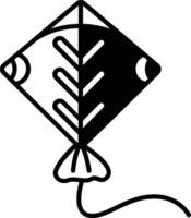 cerf-volant glyphe et ligne vecteur illustration