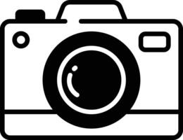 caméra glyphe et ligne vecteur illustration