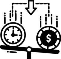 équité équilibre glyphe et ligne vecteur illustration