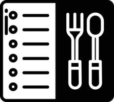 nourriture menu glyphe et ligne vecteur illustration