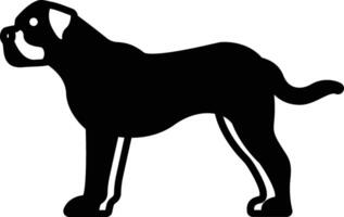bullmastiff chien glyphe et ligne vecteur illustration