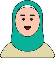 musulman femme icône. plat Couleur conception. vecteur illustration