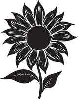 tournesol silhouette vecteur illustration blanc Contexte