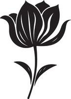 tulipe fleur silhouette vecteur illustration blanc Contexte