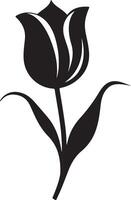 tulipe fleur silhouette vecteur illustration blanc Contexte