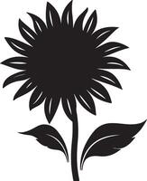 tournesol silhouette vecteur illustration blanc Contexte