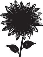 tournesol silhouette vecteur illustration blanc Contexte