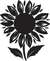 tournesol silhouette vecteur illustration blanc Contexte