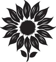 tournesol silhouette vecteur illustration blanc Contexte