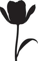 tulipe fleur silhouette vecteur illustration blanc Contexte