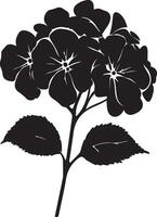hortensia fleur silhouette vecteur illustration blanc Contexte