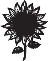 tournesol silhouette vecteur illustration blanc Contexte