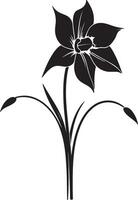 jonquille fleur silhouette vecteur illustration blanc Contexte