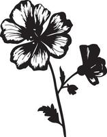 géranium fleur silhouette vecteur illustration blanc Contexte