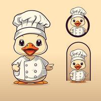 canard cuisinier logo ou mascotte vecteur