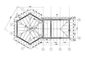 belvédère Cadre avec un barbecue gril vecteur illustration. détaillé architectural plan