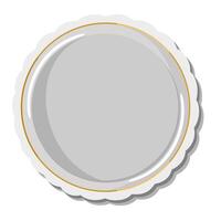 vide blanc porcelaine assiette avec d'or frontière. vecteur isolé illustration