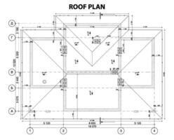 détaillé architectural plan de toit poutres et assiettes, vecteur