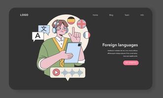 étranger langues acquisition concept. plat vecteur illustration