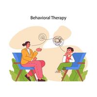 comportemental thérapie session dans progrès. plat vecteur illustration
