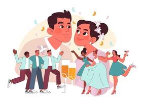 de mariée fête concept. plat vecteur illustration.