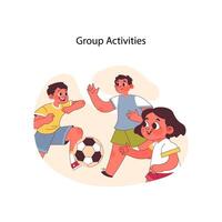 groupe Activités concept. plat vecteur illustration