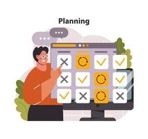 Planification concept. plat vecteur illustration