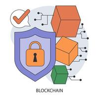 chaîne de blocs. crypto-monnaie exploitation minière, financier transactions, utilisateur identification vecteur