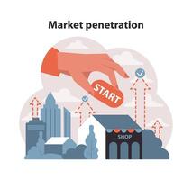 marché pénétration concept. plat vecteur illustration.