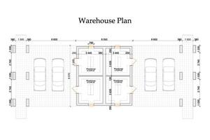 détaillé architectural vecteur Maître plan de privé entrepôts et parking espace