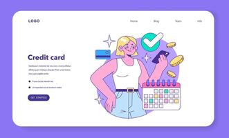 crédit carte la toile bannière ou atterrissage page. offert par la banque financement vecteur