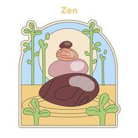 Zen méditation illustration. plat vecteur illustration