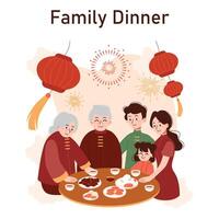 chinois Nouveau année tradition. de bonne humeur asiatique famille loisir sur de fête journée vecteur