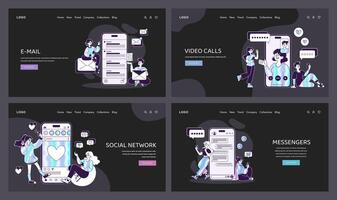 e-mail, vidéo appels, social la mise en réseau, et instant Messagerie par les smartphones vecteur