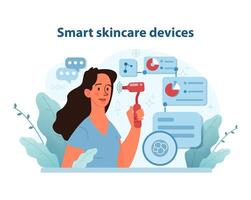 intelligent soin de la peau dispositifs illustration. innovant gadgets pour Avancée beauté routines. vecteur