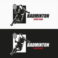 inspiration de conception de logo smash de badminton vecteur