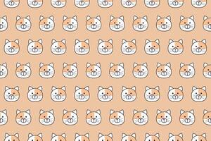 illustration, fond d'écran visage de chat sur doux Orange Couleur Contexte. vecteur