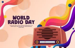 concept de la journée mondiale de la radio vecteur