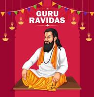 gourou ravidas jayanti affiche conception modèle vecteur