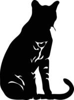 chat sauvage d'Afrique noir silhouette vecteur