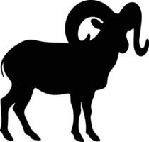 mouflon d'Amérique noir silhouette vecteur